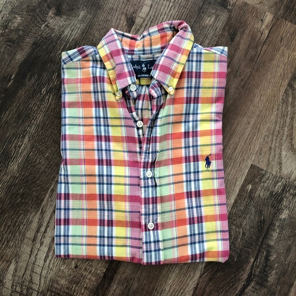 polo button down plaid